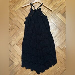 Free People Elegant Black Halter Midi Dress